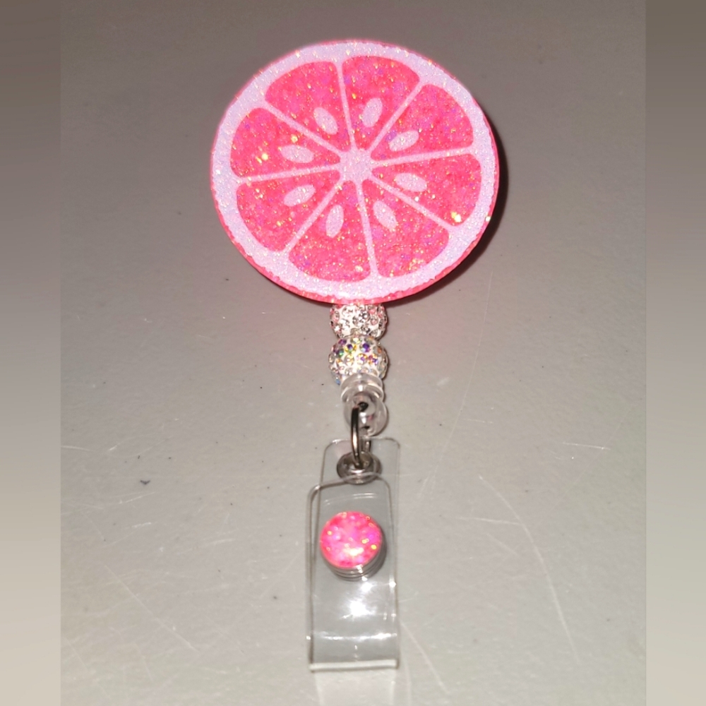 Grapefruit badge reel - 2"